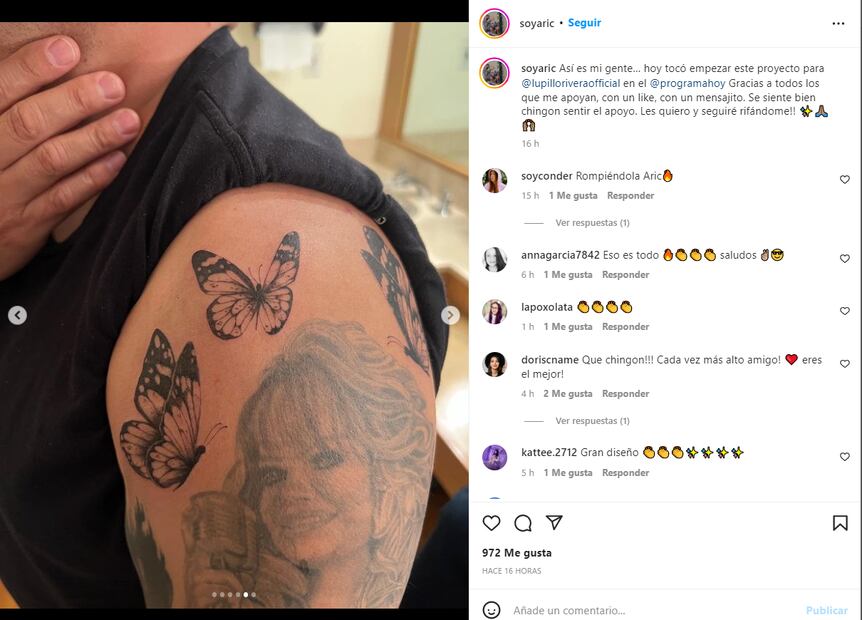 Lupillo Rivera se tatúa en honor a su hermana Jenni junto al diseño que cubrió de Belinda 