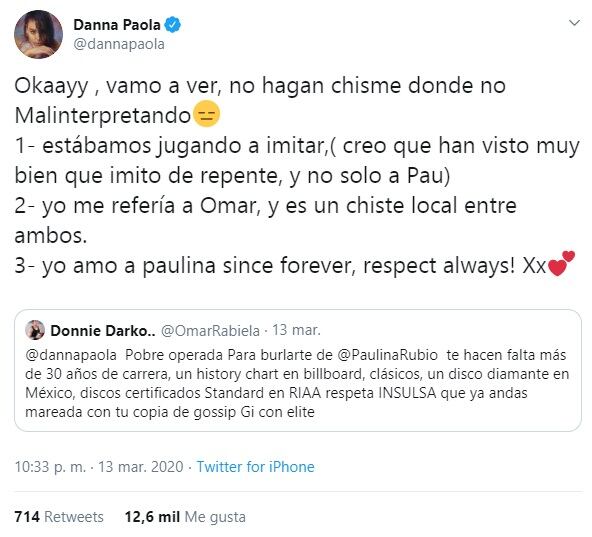 "Yo sí canto": Danna Paola imita a Paulina Rubio