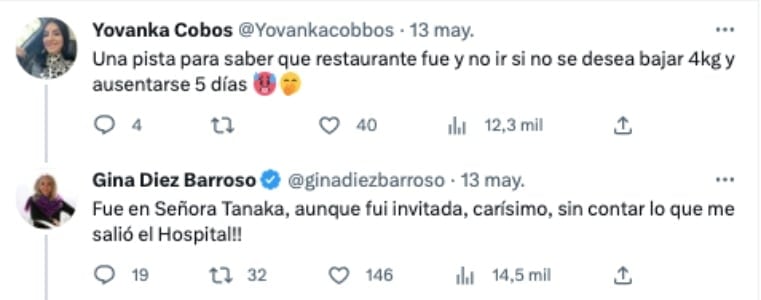 Gina Diez Barroso se recupera tras estar hospitalizada por comer sushi, "Bajé 4 kilos"