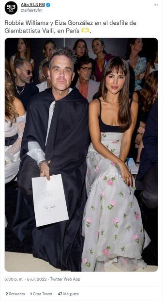 Captan a Eiza González con Robbie Williams en medio de rumores de reconciliación con Jason Momoa
