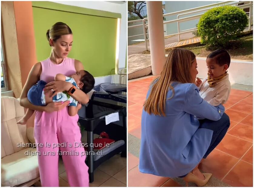 Mariana Rodríguez y Emilio, niño de Capullos / Instagram