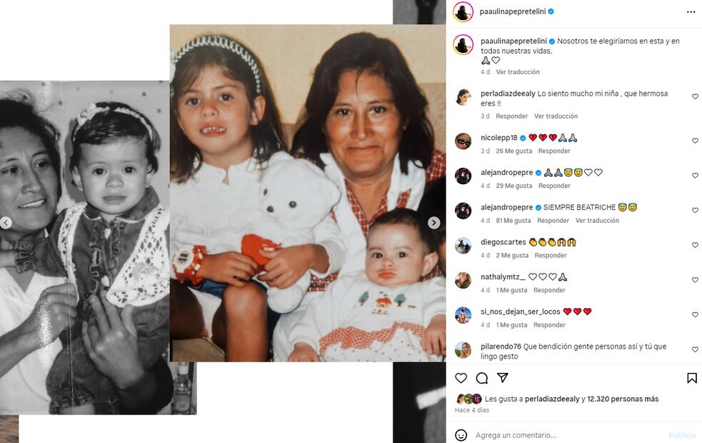 Paulina Peña y su nana, la señora Beatriz/Instagram