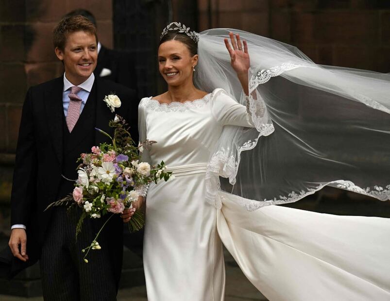 Hugh Grosvenor, duque de Westminster, en su boda con Olivia Henson / AFP