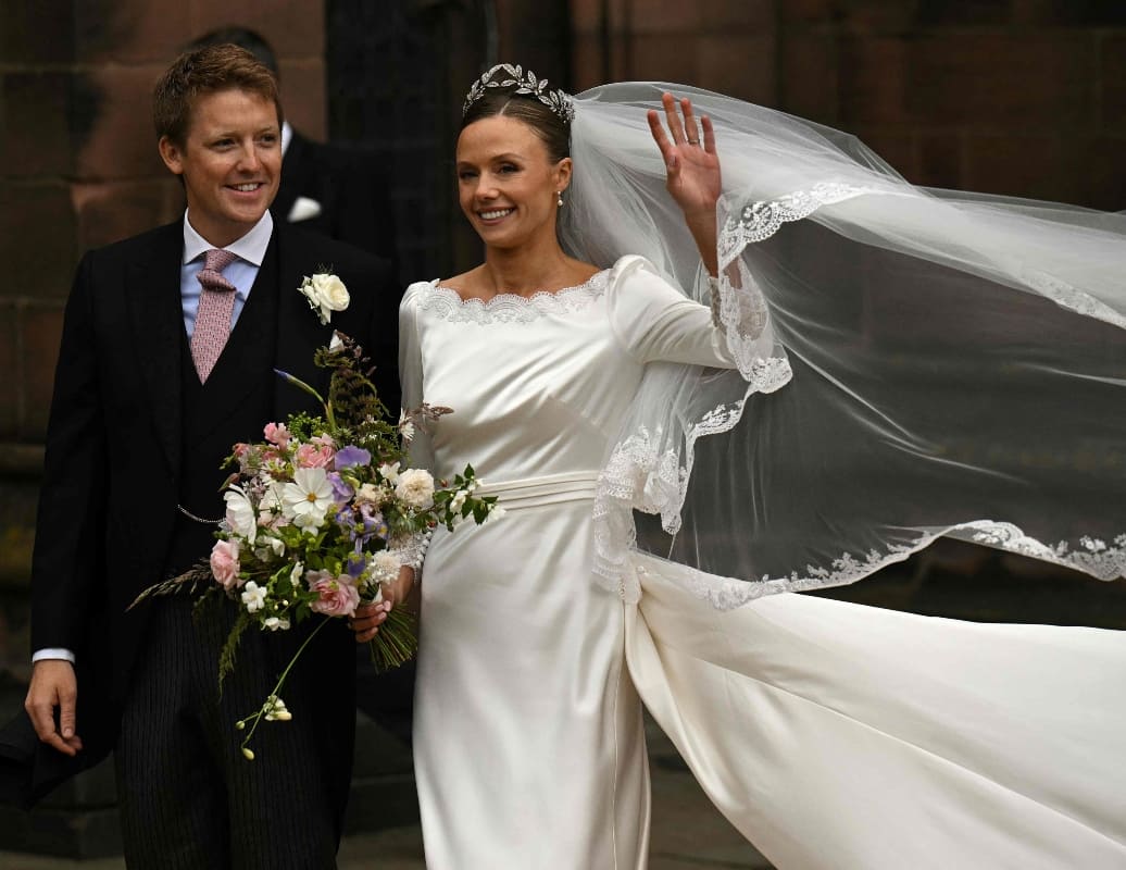Hugh Grosvenor, duque de Westminster, en su boda con Olivia Henson /