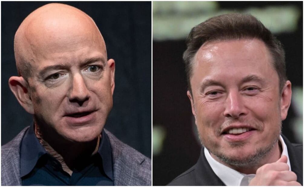 Jeff Bezos y Elon Musk / AFP