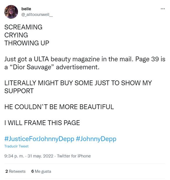 Johnny Depp. Las ventas del perfume 'Dior Sauvage' se disparan