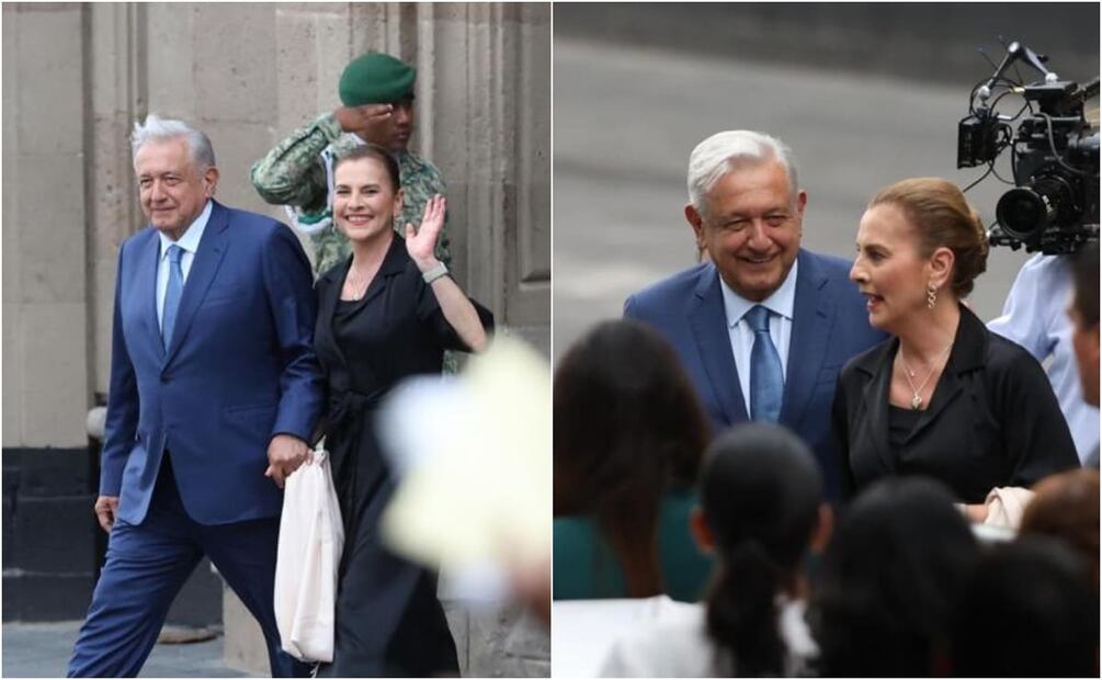 La escritora Beatriz Gutiérrez Müller y el presidente Andrés Manuel López Obrador / Foto: Diego Simón Sanchez - El Universal