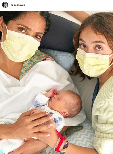 Salma Hayek y su hija conocen a baby Balthazar, hijo de Sami Hayek y Daniela Villegas