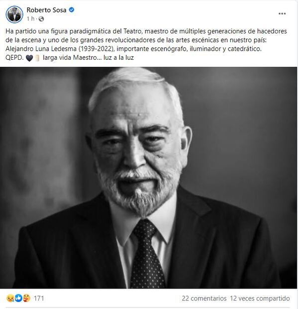 Muere el arquitecto Alejandro Luna, papá del actor Diego Luna 