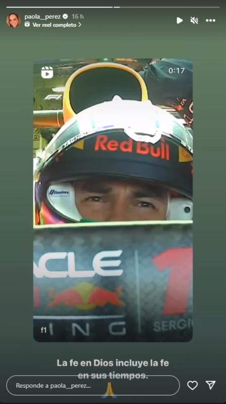 El mensaje de Paola, hermana de Sergio 'Checo' Pérez / Instagram: @paola_perez