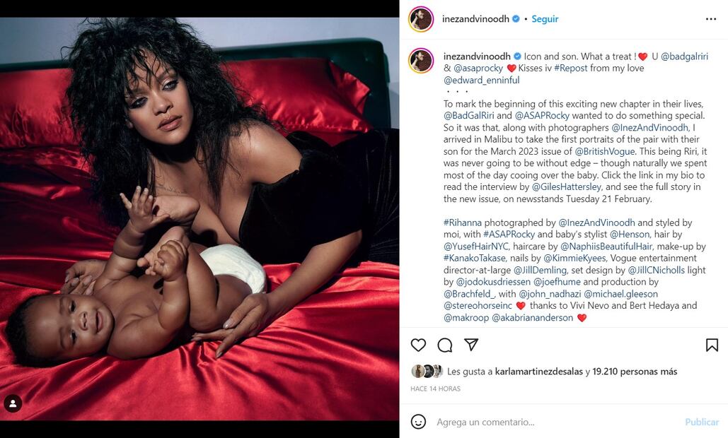 El bebé de Rihanna tuvo 2 asistentes para reciente sesión de fotos 