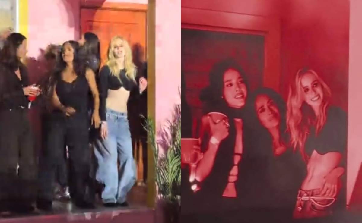 Danna, Salma Hayek y Loreto Peralta en el concierto de Bad Bunny / Fotos: Instagram - tiktok