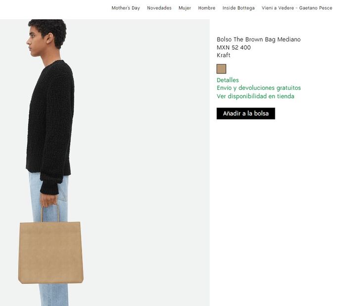 Bottega Veneta tiene a la venta una bolsa 'de papel' en más de 50 mil pesos