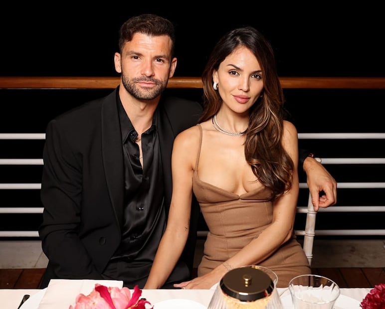 Eiza González y Grigor Dimitrov en Francia / Foto: Getty Images
