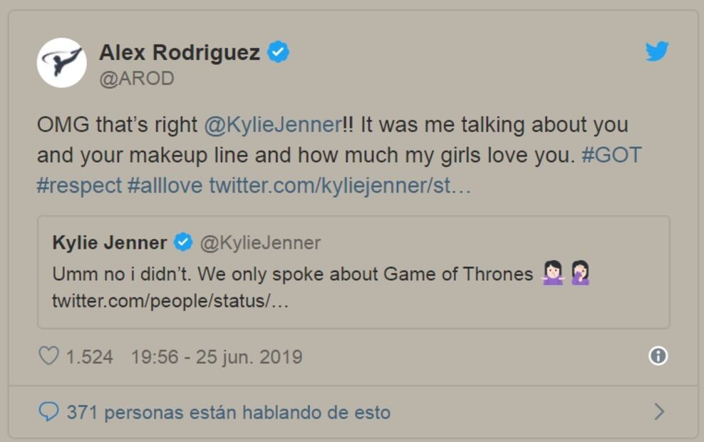 Alex Rodríguez, prometido de JLo, se disculpa con Kylie Jenner por criticarla