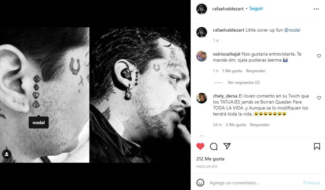 ¿Quién es? El tatuador de Christian Nodal cobra hasta 1,500 dólares la hora