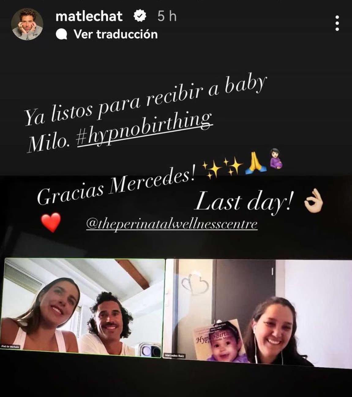 Michelle Renaud y Matías Novoa, listos para el nacimiento de su bebé / Instagram