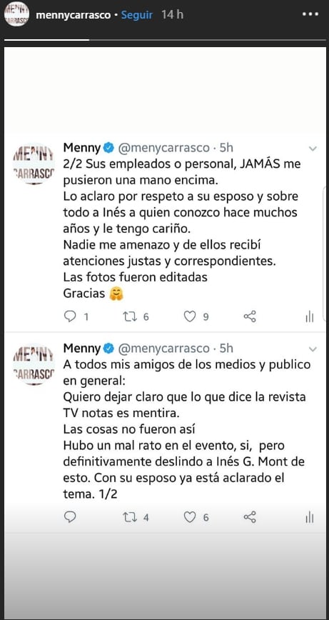 Lo que sabemos del supuesto pleito de Menny Carrasco y el esposo de Inés Gómez Mont 
