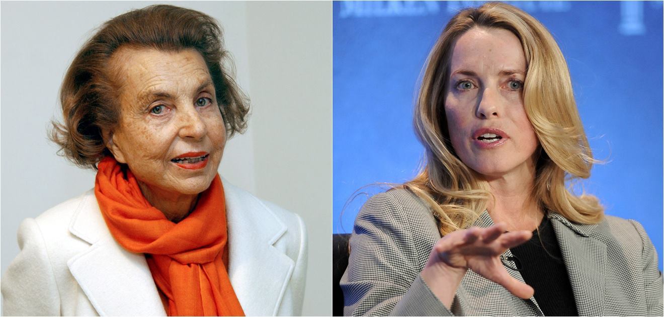 <p>Liliane Bettencourt y Laurene Powell Jobs se encuentran en la lista a pesar de que sus fortunas han disminuido. <strong>(FOTO: Archivo)</strong></p>