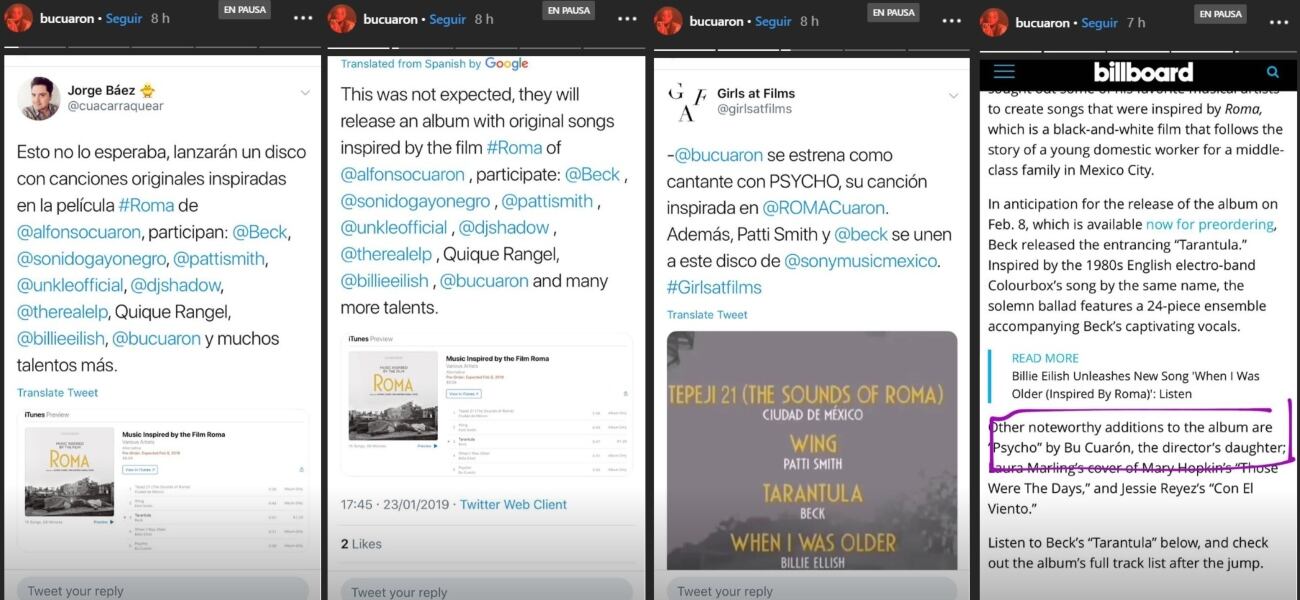 La hija de Alfonso Cuarón se lanza como cantante con una canción inspirada en “Roma” 