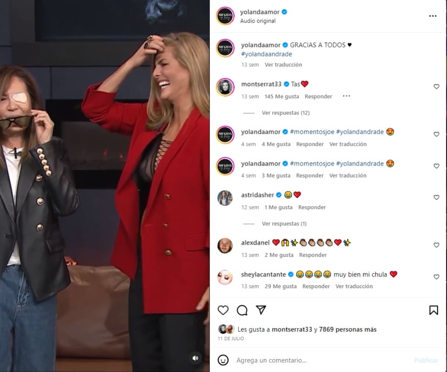 Yolanda Andrade y Montserrat Oliver en su programa "Montse y Joe" / Instagram