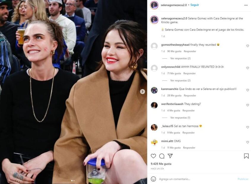 Así fue el beso entre Selena Gomez y Cara Delevingne