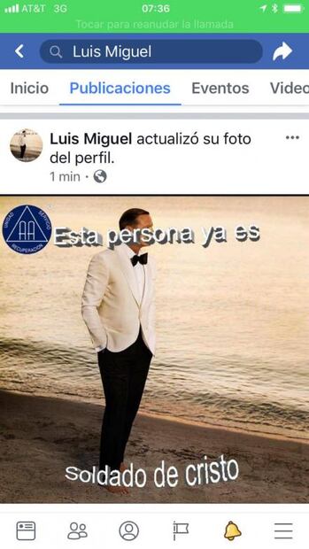 Hackean cuenta de Facebook de Luis Miguel