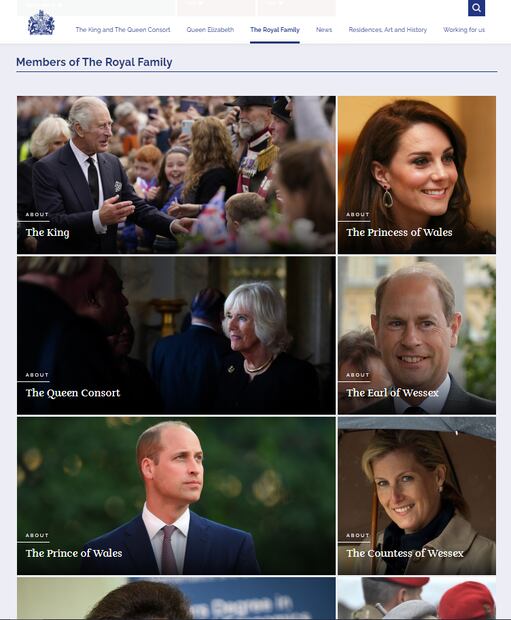 El príncipe Harry y Meghan Markle descienden a los últimos miembros de la realeza en página web