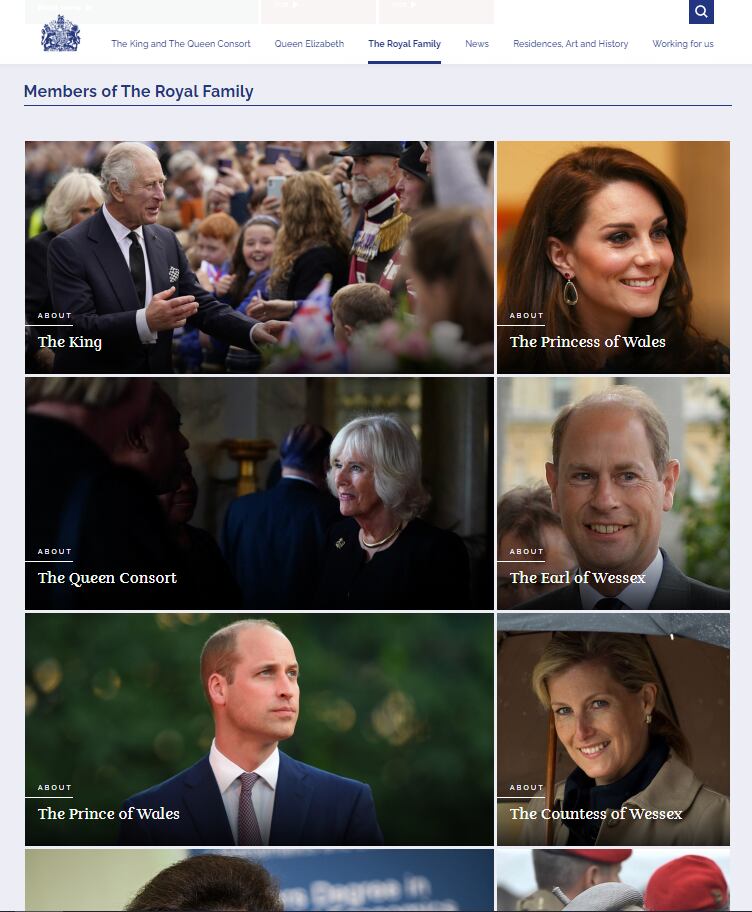 El príncipe Harry y Meghan Markle descienden a los últimos miembros de la realeza en página web