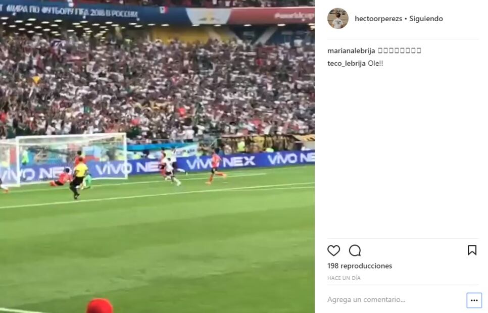 Inés Sainz en el Mundial de Rusia con sus hijos y esposo 