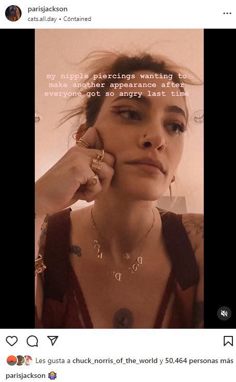 Paris Jackson responde a los que se quejaron de su nipple piercing