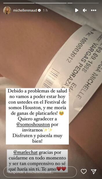 Michelle Renaud compartió la noticia en u Instagram / @michellerenaud
