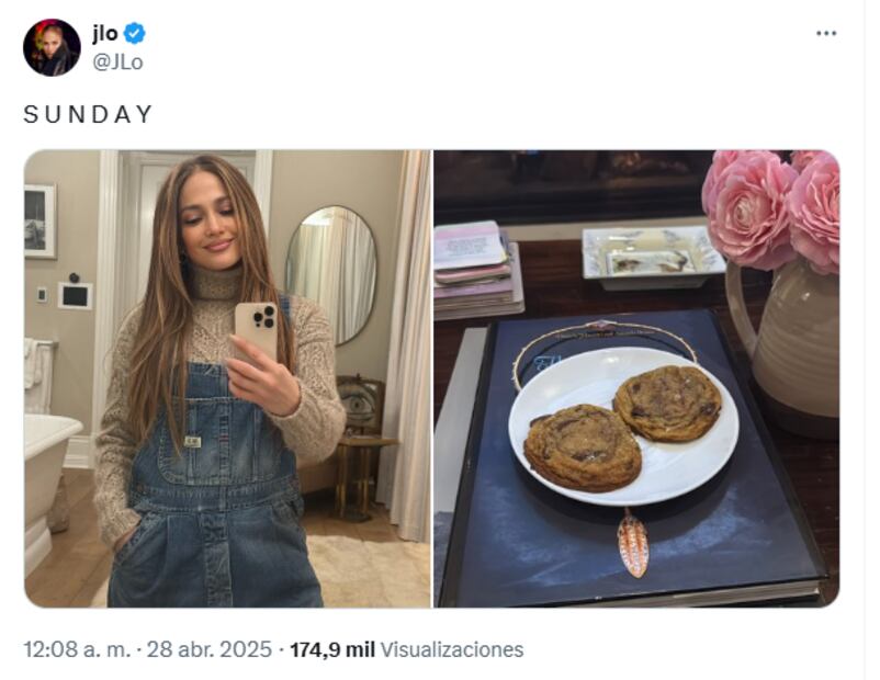 Jennifer Lopez in his latest post of X / Photo: Special