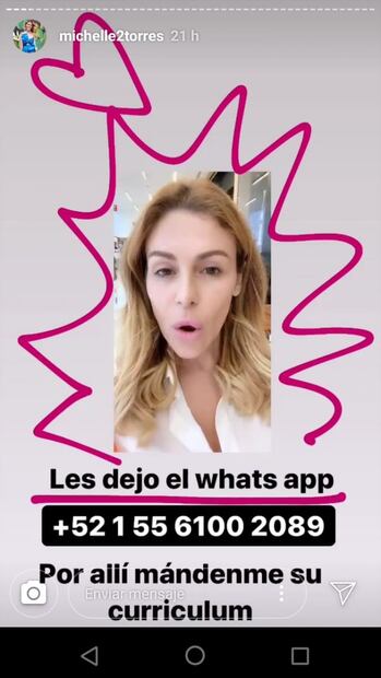 Para este regreso a clases, Michelle Torres tiene vacante de trabajo para recién egresados