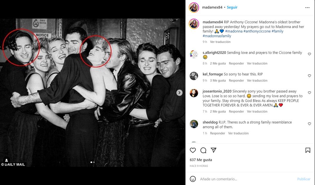 Muere Anthony Ciccone, el hermano mayor de Madonna 
