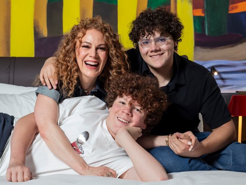 Daniela Magún, Liam y Julián/ Foto: Esteban Torreblanca - Revista Clase