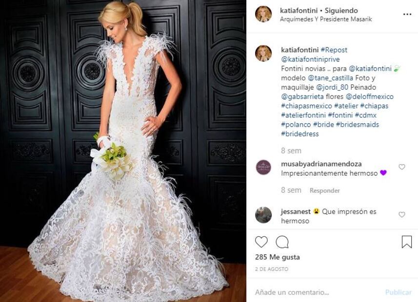 Ella es Kathia Fontini, la diseñadora de alta costura que vistió de novia a Tania Ruiz 
