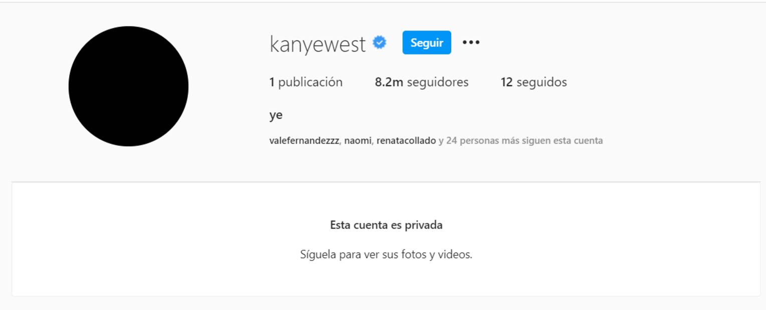 Kanye West deja de seguir a Kim Kardashian en Instagram en medio de rumores de reconciliación