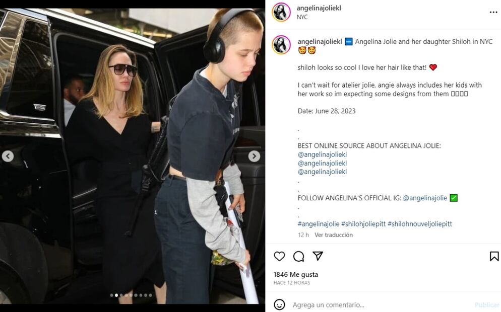 Shiloh Jolie-Pitt junto a su mamá Angelina Jolie / Instagram