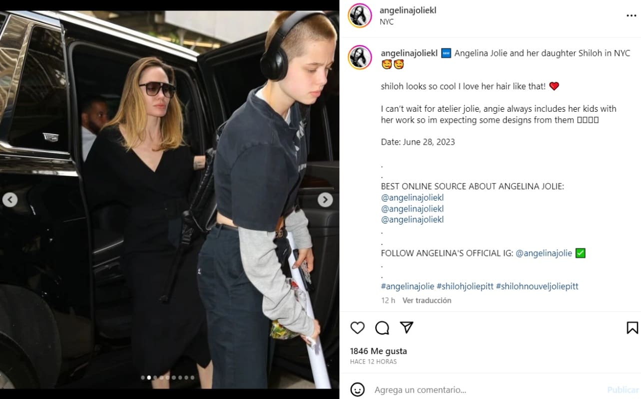Shiloh Jolie-Pitt junto a su mamá Angelina Jolie / Instagram