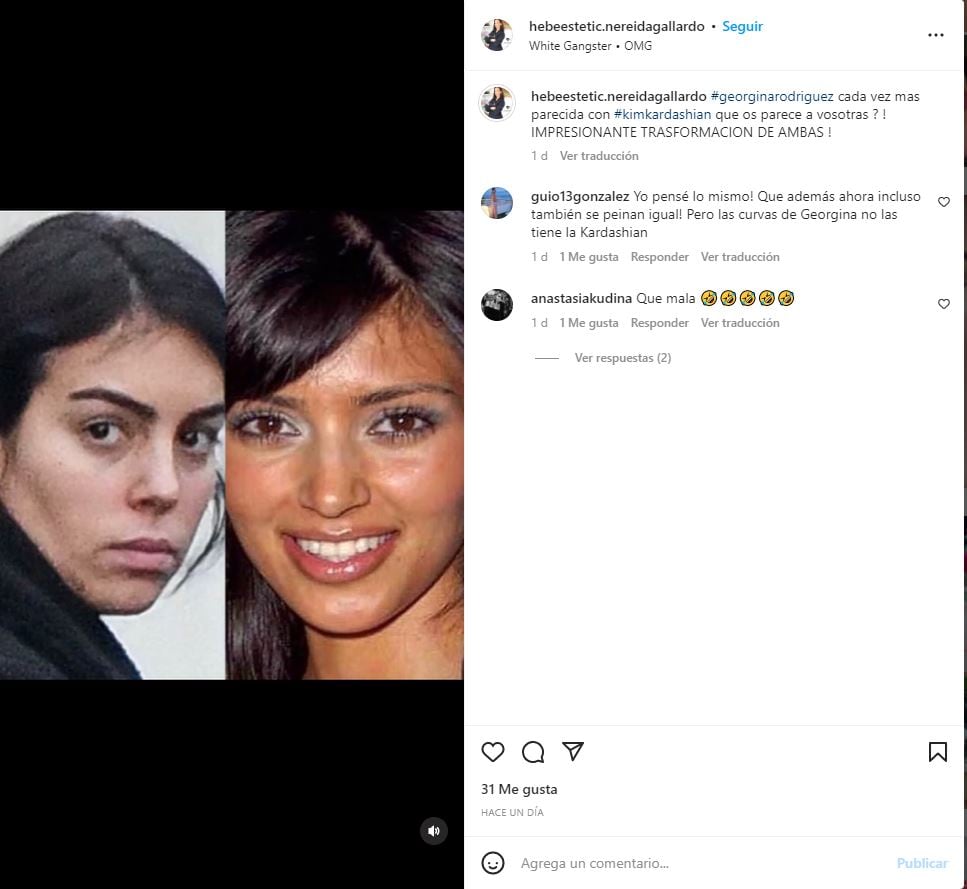 Ex de Cristiano Ronaldo compara a Georgina con Kim Kardashian