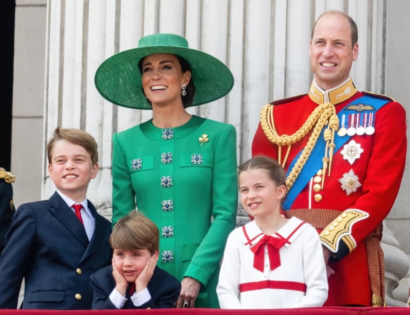 Kate Middleton y el príncipe William junto a sus hijos George, Charlotte y Louis / Getty Images