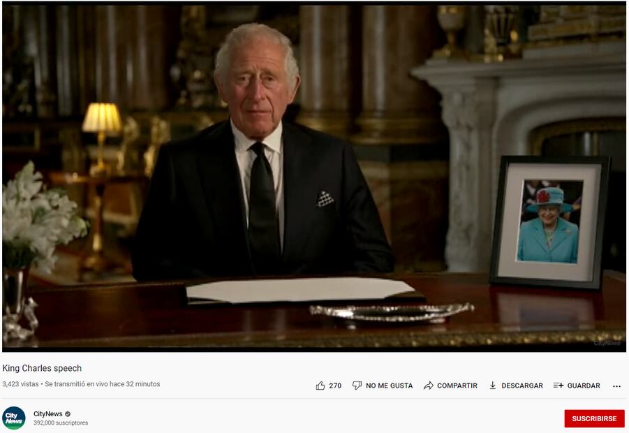 Un nostálgico rey Carlos III dio sus primeras palabras al Reino Unido