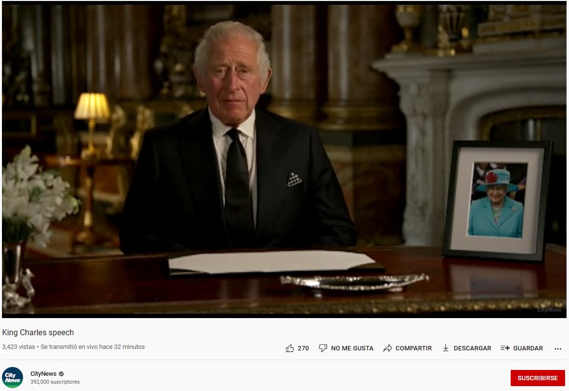 Un nostálgico rey Carlos III dio sus primeras palabras al Reino Unido