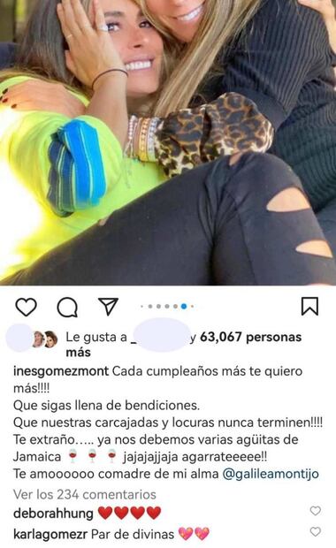 La emotiva felicitación de Inés Gómez Mont a su comadre Galilea Montijo en su pasado cumpleaños