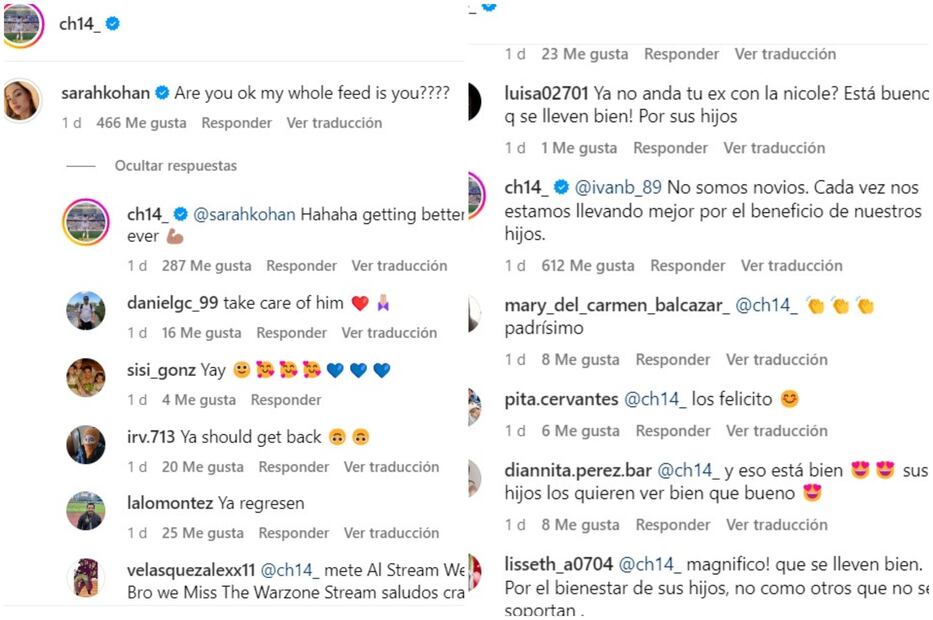 Los mensajes que Chicharito y Sarah Kohan intercambiaron / Instagram