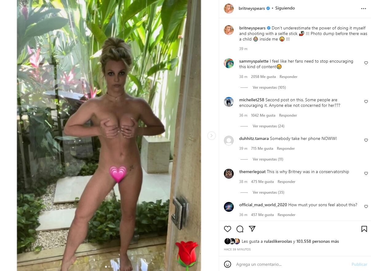Britney Spears angustia a sus fans tras publicar más de 6 fotos en las que aparece desnuda