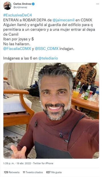 Jaime Camil sufre robo a casa habitación igual que Silvia Pinal