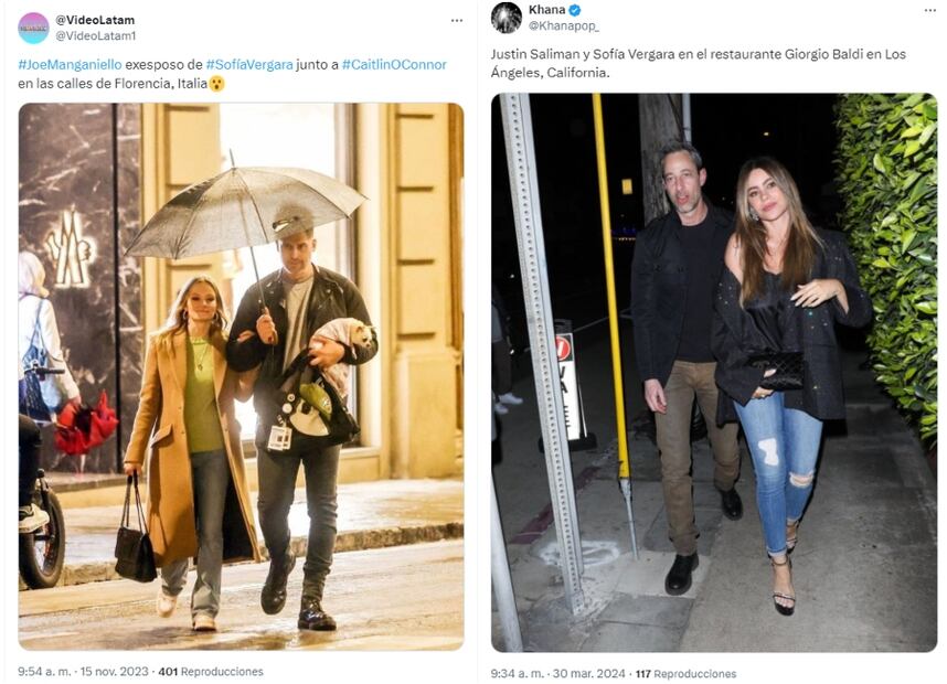 Sofía Vergara y Joe Manganiello/Twitter.
