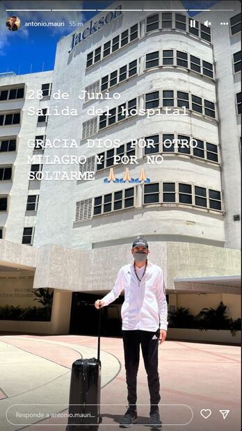 Toño Mauri comparte imágenes desde el hospital y su salida